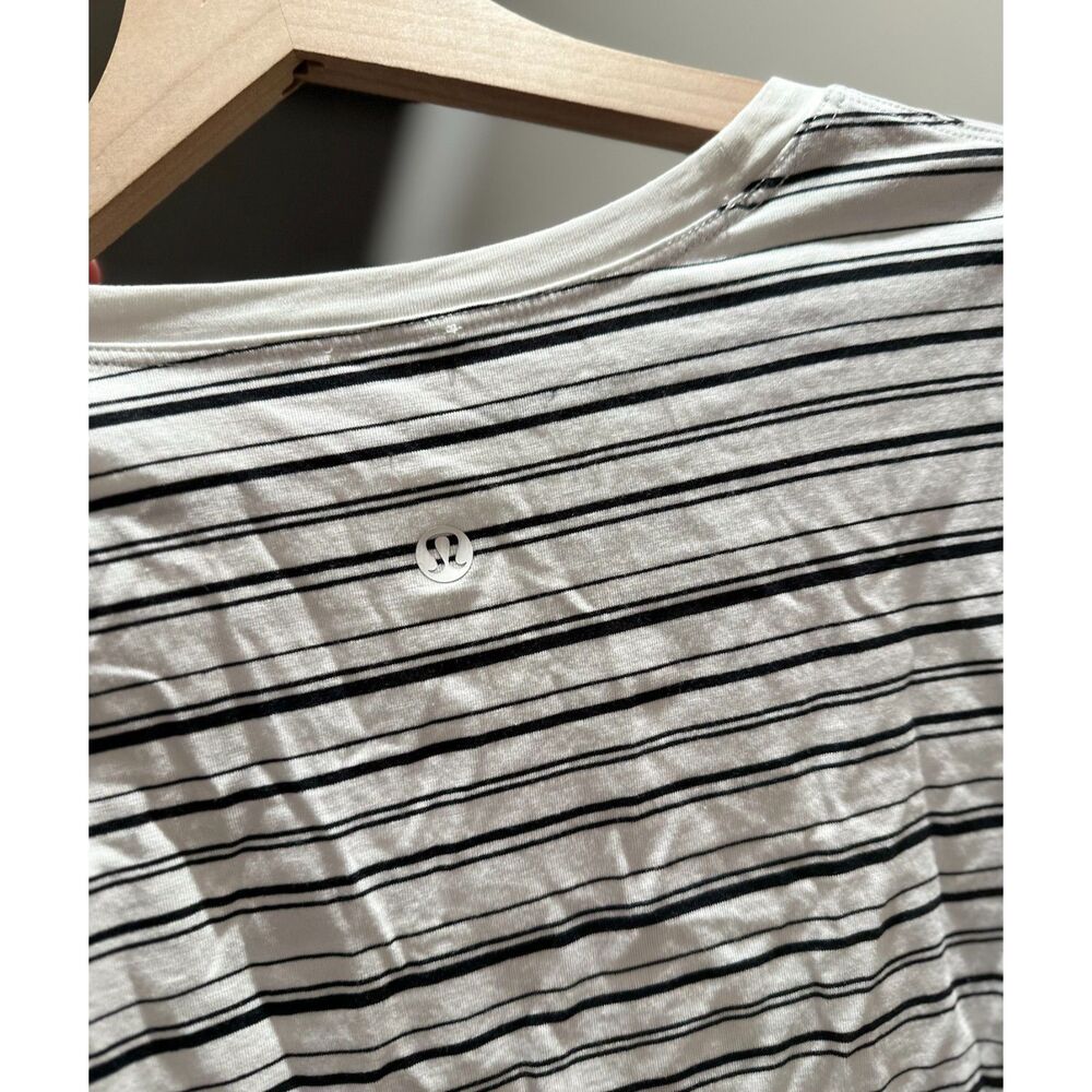 Lululemon Cates Black White Striped Tee - Picture 3 of 6